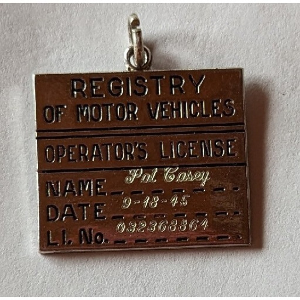 Vintage Sterling Silver Charm ONLY for a Charm Bracelet Registry Motor Vehicles